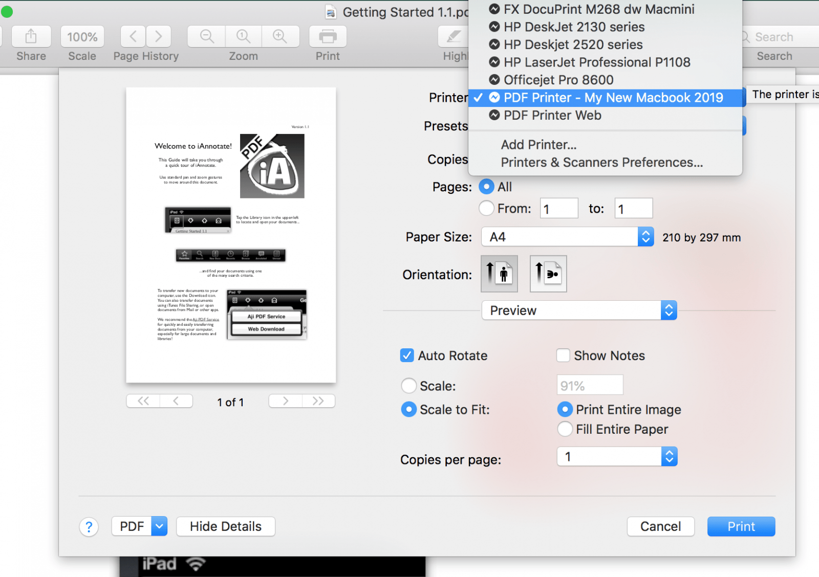 How to print to the PDF Printer on my other mac computer? Flyingbee